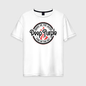 Женская футболка хлопок Oversize с принтом Deep Purple в городе Новоалтайск, 100% хлопок | свободный крой, круглый ворот, спущенный рукав, длина до линии бедер
 | deep purple | альбом | гловер | группа | дееп | деп | ди | дип | диперпл | дипперпл | иэн гиллан | иэн пэйс | лого | логотип | метал | морс | пепл | перпл | прогрессивный | психоделический | рок | символ | хард