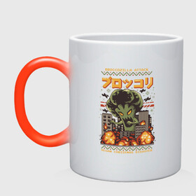 Кружка хамелеон с принтом Pixel Broccozilla Attack  в городе Новоалтайск, керамика | меняет цвет при нагревании, емкость 330 мл | art | attacks | christmas | godzilla | kaiju | new year | pixel | pixel art | vegan | атакует | аттакует | броккозилла | брокколи | брокколизилла | брокозилла | броколи | веган | годзилла | каидзю | кайдзю | новогодняя | новый год