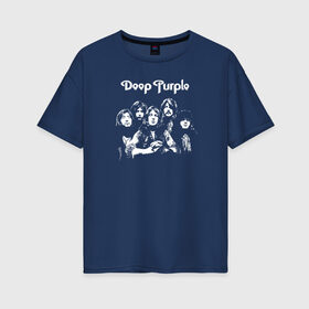 Женская футболка хлопок Oversize с принтом Deep Purple в городе Новоалтайск, 100% хлопок | свободный крой, круглый ворот, спущенный рукав, длина до линии бедер
 | deep purple | альбом | гловер | группа | дееп | деп | ди | дип | диперпл | дипперпл | иэн гиллан | иэн пэйс | лого | логотип | метал | морс | пепл | перпл | прогрессивный | психоделический | рок | символ | хард