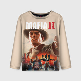 Детский лонгслив 3D с принтом Mafia II в городе Новоалтайск, 100% полиэстер | длинные рукава, круглый вырез горловины, полуприлегающий силуэт
 | definitive edition | mafia | mafia ii | вито скалетта | генри томасино | джо барбаро | лео галанте | мафия | мафия 2 | томас анджело | франческа | фрэнк винчи | эдди скарпа