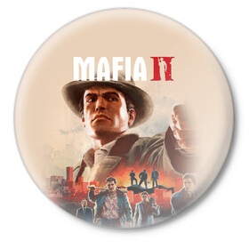 Значок с принтом Mafia II в городе Новоалтайск,  металл | круглая форма, металлическая застежка в виде булавки | definitive edition | mafia | mafia ii | вито скалетта | генри томасино | джо барбаро | лео галанте | мафия | мафия 2 | томас анджело | франческа | фрэнк винчи | эдди скарпа
