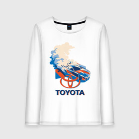 Женский лонгслив хлопок с принтом Toyota Drift в городе Новоалтайск, 100% хлопок |  | drift | silvia | supra | toyota | гонка | гоночная машина | дрифт | логотип tayota | сильвия | супра | тайота | тойота