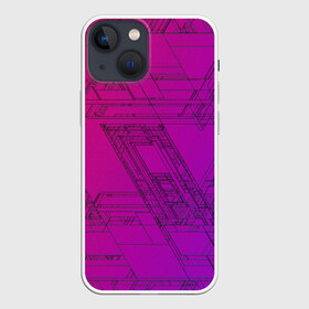 Чехол для iPhone 13 mini с принтом Аbstraction в городе Новоалтайск,  |  | purple | абстрактный | абстракция | геометрический рисунок | геометрия | знаки | иерогливы | индиго | корея | кружево | лого | логотипы | надпись | неон | рисунок | с надписью | текст | текстура | узор