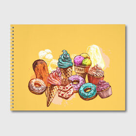 Альбом для рисования с принтом Candy в городе Новоалтайск, 100% бумага
 | матовая бумага, плотность 200 мг. | candy | pink | еда | конфеты | леденцы | мороженое | принт для девушек | сладости