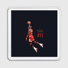 Магнит 55*55 с принтом MICHAEL JORDAN в городе Новоалтайск, Пластик | Размер: 65*65 мм; Размер печати: 55*55 мм | Тематика изображения на принте: jordan | michael | michael jordan | nba | баскетбол | баскетболист | джордан | защитник | майкл | майкл джордан | нба
