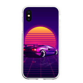 Чехол для iPhone XS Max матовый с принтом Ретро Футуризм в городе Новоалтайск, Силикон | Область печати: задняя сторона чехла, без боковых панелей | cyberpunk | lamborgini | retrowave | vaporwave | закат | киберпанк | лмборгини | машина | машина в закате | машина на фоне заката | ночь | ретро | ретро футуризм