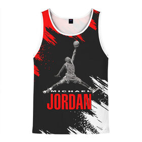 Мужская майка 3D с принтом MICHAEL JORDAN в городе Новоалтайск, 100% полиэстер | круглая горловина, приталенный силуэт, длина до линии бедра. Пройма и горловина окантованы тонкой бейкой | jordan | michael | michael jordan | nba | баскетбол | баскетболист | джордан | защитник | майкл | майкл джордан | нба