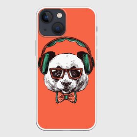 Чехол для iPhone 13 mini с принтом панда меломан в городе Новоалтайск,  |  | винтаж | графика | меломан | музыка | наушники | очки | панда | ретро | рисунок панды | хипстер