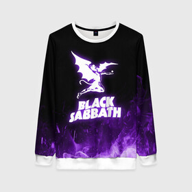 Женский свитшот 3D с принтом Black Sabbath NEON в городе Новоалтайск, 100% полиэстер с мягким внутренним слоем | круглый вырез горловины, мягкая резинка на манжетах и поясе, свободная посадка по фигуре | black sabbath | hard rock | heavy metal | purple | блэк сабат | группы | метал | музыка | оззи осборн | рок | фиолетовый | хард рок | хэви метал