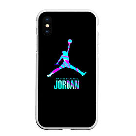Чехол для iPhone XS Max матовый с принтом Jordan в городе Новоалтайск, Силикон | Область печати: задняя сторона чехла, без боковых панелей | Тематика изображения на принте: jordan | michael | nba | баскетбол | джорданмайкл | игра | легенда | майкл джордан | мяч | неон | футбол