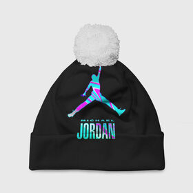 Шапка 3D c помпоном с принтом Jordan в городе Новоалтайск, 100% полиэстер | универсальный размер, печать по всей поверхности изделия | jordan | michael | nba | баскетбол | джорданмайкл | игра | легенда | майкл джордан | мяч | неон | футбол