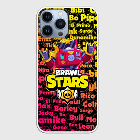 Чехол для iPhone 13 Pro Max с принтом Brawl Stars Surge в городе Новоалтайск,  |  | Тематика изображения на принте: 8 bit | brawl | bull | carl | colt | crow | darryl | dinamike | game | leon | max | piper | poco | sandy | spike | stars | surge | бравл | бравлер | бравлеры | ворон | игра | леон | персонаж | спайк | старз | старс