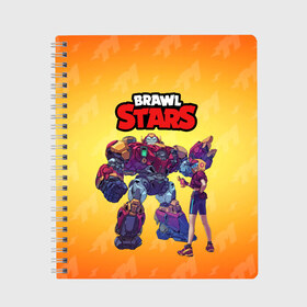 Тетрадь с принтом Brawl Stars Макс и Вольт в городе Новоалтайск, 100% бумага | 48 листов, плотность листов — 60 г/м2, плотность картонной обложки — 250 г/м2. Листы скреплены сбоку удобной пружинной спиралью. Уголки страниц и обложки скругленные. Цвет линий — светло-серый
 | brawl stars | crow | games | leon | max | sandy | spike | summer of monsters | surge | барли | беа | биби | бравл | броул ставрс | ворон | гэйл | деррил | джеки | джина | игры | карл | леон | лето монстров | макс | мистер п | мортис | 