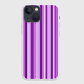 Чехол для iPhone 13 mini с принтом Фиолетово чёрные полосы в городе Новоалтайск,  |  | вертикальные полосы | вертикальный рисунок | линии | полосы | розовый | светлый | темный | фиолетовый | черный
