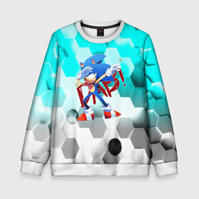Детский свитшот 3D с принтом SONIC DAB в городе Новоалтайск, 100% полиэстер | свободная посадка, прямой крой, мягкая тканевая резинка на рукавах и понизу свитшота | hedgehog | metal sonic | silver | silver the hedgehog | sonic | sonic boom | sonic the hedgehog | ёж сонник | игры | соник | фильмы