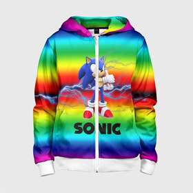 Детская толстовка 3D на молнии с принтом SONIC RAINBOW в городе Новоалтайск, 100% полиэстер |  манжеты и пояс оформлены широкой мягкой резинкой, двухслойный капюшон со шнурком для регулировки, спереди карманы и застежка-молния
 | Тематика изображения на принте: hedgehog | metal sonic | silver | silver the hedgehog | sonic | sonic boom | sonic the hedgehog | ёж сонник | игры | соник | фильмы
