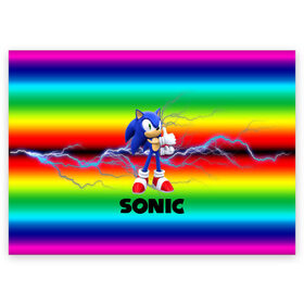 Поздравительная открытка с принтом SONIC RAINBOW в городе Новоалтайск, 100% бумага | плотность бумаги 280 г/м2, матовая, на обратной стороне линовка и место для марки
 | hedgehog | metal sonic | silver | silver the hedgehog | sonic | sonic boom | sonic the hedgehog | ёж сонник | игры | соник | фильмы