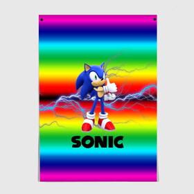 Постер с принтом SONIC RAINBOW в городе Новоалтайск, 100% бумага
 | бумага, плотность 150 мг. Матовая, но за счет высокого коэффициента гладкости имеет небольшой блеск и дает на свету блики, но в отличии от глянцевой бумаги не покрыта лаком | hedgehog | metal sonic | silver | silver the hedgehog | sonic | sonic boom | sonic the hedgehog | ёж сонник | игры | соник | фильмы