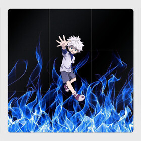Магнитный плакат 3Х3 с принтом Killua Zoldyck Blue Fire в городе Новоалтайск, Полимерный материал с магнитным слоем | 9 деталей размером 9*9 см | Тематика изображения на принте: hunter  hunter | алая иллюзия | гон фрикс | курапика | леорио | молния | огонь | охотник х охотник | персонажи | последняя миссия | хантер | хантер икс хантер | хантер х хантер | хисока