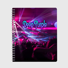 Тетрадь с принтом Deep Purple в городе Новоалтайск, 100% бумага | 48 листов, плотность листов — 60 г/м2, плотность картонной обложки — 250 г/м2. Листы скреплены сбоку удобной пружинной спиралью. Уголки страниц и обложки скругленные. Цвет линий — светло-серый
 | deep purple | whoosh | дэвид ковердейл | иэн гиллан | метал | ричи блэкмор | роджер гловер | рок | свист | хард | хэви