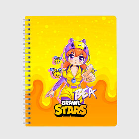 Тетрадь с принтом Bea Brawl stars Беа anime в городе Новоалтайск, 100% бумага | 48 листов, плотность листов — 60 г/м2, плотность картонной обложки — 250 г/м2. Листы скреплены сбоку удобной пружинной спиралью. Уголки страниц и обложки скругленные. Цвет линий — светло-серый
 | bea | brawl | brawl stars | brawlstars | brawl_stars | jessie | беа | биа | бравл | бравлстарс | пчела | пчелка