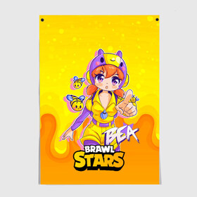 Постер с принтом Bea Brawl stars Беа anime в городе Новоалтайск, 100% бумага
 | бумага, плотность 150 мг. Матовая, но за счет высокого коэффициента гладкости имеет небольшой блеск и дает на свету блики, но в отличии от глянцевой бумаги не покрыта лаком | bea | brawl | brawl stars | brawlstars | brawl_stars | jessie | беа | биа | бравл | бравлстарс | пчела | пчелка