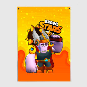Постер с принтом Brawl Stars Фрэнк Викинг в городе Новоалтайск, 100% бумага
 | бумага, плотность 150 мг. Матовая, но за счет высокого коэффициента гладкости имеет небольшой блеск и дает на свету блики, но в отличии от глянцевой бумаги не покрыта лаком | brawl | brawl stars | brawlstars | brawl_stars | frank | jessie | бравл | бравлстарс | фрэнк