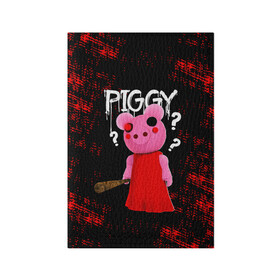Обложка для паспорта матовая кожа с принтом ROBLOX PIGGY - СВИНКА ПИГГИ в городе Новоалтайск, натуральная матовая кожа | размер 19,3 х 13,7 см; прозрачные пластиковые крепления | pig | piggy | roblox | игра | компьютерная игра | логотип | онлайн | онлайн игра | пигги | поросенок | роблакс | роблокс | свинка | свинья