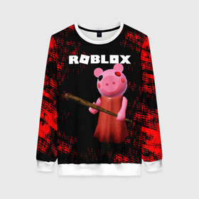 Женский свитшот 3D с принтом ROBLOX PIGGY - СВИНКА ПИГГИ в городе Новоалтайск, 100% полиэстер с мягким внутренним слоем | круглый вырез горловины, мягкая резинка на манжетах и поясе, свободная посадка по фигуре | pig | piggy | roblox | игра | компьютерная игра | логотип | онлайн | онлайн игра | пигги | поросенок | роблакс | роблокс | свинка | свинья