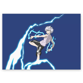 Поздравительная открытка с принтом Hunter x Hunter в городе Новоалтайск, 100% бумага | плотность бумаги 280 г/м2, матовая, на обратной стороне линовка и место для марки
 | Тематика изображения на принте: anime | hisoka | hunter x hunter | japan | killua | аниме | анимешникам | герои | гон | детские | иллуми | курапика | манга | мультсериал | мультфильм | охотник | приключения | фрикс | хантер | хисока | хищник | хролло
