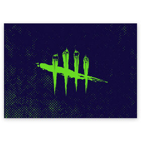 Поздравительная открытка с принтом DEAD BY DAYLIGHT в городе Новоалтайск, 100% бумага | плотность бумаги 280 г/м2, матовая, на обратной стороне линовка и место для марки
 | daylight | dead | dead by daylight | game | games | horror | logo | skull | skulls | zombie | бай | выживание | деад | дед | дейлайт | дэае | дэд | дэйлайт | зомби | игра | игры | лого | логотип | символ | хоррор | череп | черепа