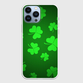 Чехол для iPhone 13 Pro Max с принтом Клевер в городе Новоалтайск,  |  | Тематика изображения на принте: арт | зеленый | клевер | рисунок | светлый | темный | удача | яркий