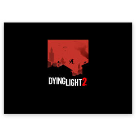 Поздравительная открытка с принтом Dying Light 2 в городе Новоалтайск, 100% бумага | плотность бумаги 280 г/м2, матовая, на обратной стороне линовка и место для марки
 | Тематика изображения на принте: 2 | 2021 | dying light | light | logo | techland | игра | красный | кровь | лого | логотип
