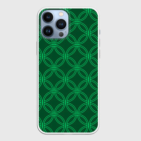 Чехол для iPhone 13 Pro Max с принтом Зелёный узор в городе Новоалтайск,  |  | геометрические фигуры | зеленый | круг | ромб | светлый | темный | узор