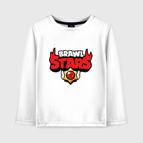 Детский лонгслив хлопок с принтом Brawl Stars - Демон в городе Новоалтайск, 100% хлопок | круглый вырез горловины, полуприлегающий силуэт, длина до линии бедер | brawl stars | game | бравл старс | браво старс | демон | детская | игра | монстр | череп