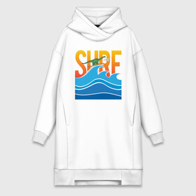 Платье-худи хлопок с принтом SURF DINO в городе Новоалтайск,  |  | dino | summer | surf | волны | дино | динозавр | лето | море | серфинг