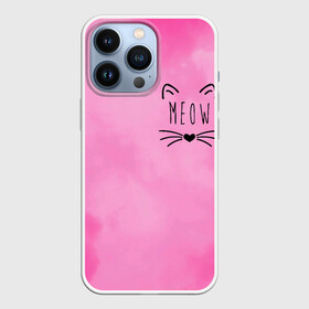 Чехол для iPhone 13 Pro с принтом MEOW в городе Новоалтайск,  |  | animal | cat | cute | pet | животное | кавай | киса | кот | котэ | милое