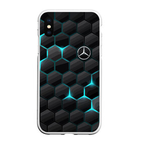 Чехол для iPhone XS Max матовый с принтом Mercedes-Benz в городе Новоалтайск, Силикон | Область печати: задняя сторона чехла, без боковых панелей | cell | germany | mercedes benz | pattern | prestige | германия | мерседес | престиж | соты | узор