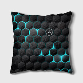 Подушка 3D с принтом Mercedes-Benz в городе Новоалтайск, наволочка – 100% полиэстер, наполнитель – холлофайбер (легкий наполнитель, не вызывает аллергию). | состоит из подушки и наволочки. Наволочка на молнии, легко снимается для стирки | cell | germany | mercedes benz | pattern | prestige | германия | мерседес | престиж | соты | узор