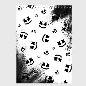 Скетчбук с принтом MARSHMELLO МАРШМЕЛЛОУ в городе Новоалтайск, 100% бумага
 | 48 листов, плотность листов — 100 г/м2, плотность картонной обложки — 250 г/м2. Листы скреплены сверху удобной пружинной спиралью | face | logo | marsh | marshmallow | marshmello | marshmelo | mello | smile | лицо | лого | маршмеллов | маршмеллоу | маршмеллу | маршмело | маршмелов | маршмелоу | маска | музыка | рожица | символ | смайл | улыбка
