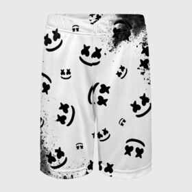 Детские спортивные шорты 3D с принтом MARSHMELLO МАРШМЕЛЛОУ в городе Новоалтайск,  100% полиэстер
 | пояс оформлен широкой мягкой резинкой, ткань тянется
 | face | logo | marsh | marshmallow | marshmello | marshmelo | mello | smile | лицо | лого | маршмеллов | маршмеллоу | маршмеллу | маршмело | маршмелов | маршмелоу | маска | музыка | рожица | символ | смайл | улыбка