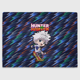 Плед 3D с принтом Киллуа Hunter x Hunter в городе Новоалтайск, 100% полиэстер | закругленные углы, все края обработаны. Ткань не мнется и не растягивается | anime | hunter | hunter x hunter | killua | zoldyck | аниме | зодиак | охотник | охотники