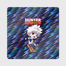 Магнит виниловый Квадрат с принтом Киллуа Hunter x Hunter в городе Новоалтайск, полимерный материал с магнитным слоем | размер 9*9 см, закругленные углы | anime | hunter | hunter x hunter | killua | zoldyck | аниме | зодиак | охотник | охотники