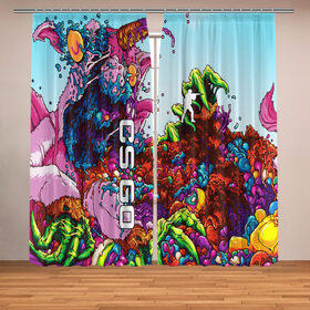 Фотошторы с принтом CS GO HYPER BEAST в городе Новоалтайск, Блэкаут (светозащита 90%) / Габардин (светозащита 40% | 2 полотна шириной по 145 см; Высота 200-300 см; Крепление: шторная лента (на крючки); | awp | counter strike | cs go | cs go global offensive | hyper beast | skin cs | team cs | команды cs | скины оружия | скоростной зверь | хайпер бист