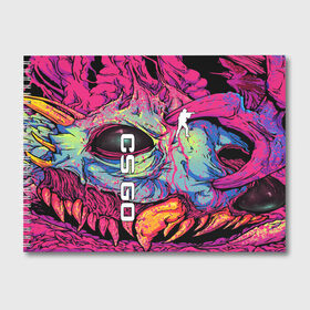 Альбом для рисования с принтом CS HYPER BEAST в городе Новоалтайск, 100% бумага
 | матовая бумага, плотность 200 мг. | Тематика изображения на принте: awp | counter strike | cs go | cs go global offensive | hyper beast | skin cs | team cs | команды cs | скины оружия | скоростной зверь | хайпер бист