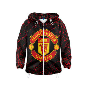 Детская ветровка 3D с принтом MANCHESTER UNITED. в городе Новоалтайск, 100% полиэстер | подол и капюшон оформлены резинкой с фиксаторами, по бокам два кармана без застежек, один потайной карман на груди | fc | football | football club | manchester united | sport | английский профессиональный футбольный клуб | манчестер юнайтед | спорт | уефа | униформа | фирменные цвета | фк | футбол | футбольный клуб