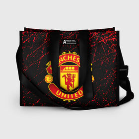 Сумка-шоппер 3D с принтом MANCHESTER UNITED. в городе Новоалтайск, 100% полиэстер | застегивается на металлическую кнопку; внутренний карман застегивается на молнию. Стенки укреплены специальным мягким материалом, чтобы защитить содержимое от несильных ударов
 | fc | football | football club | manchester united | sport | английский профессиональный футбольный клуб | манчестер юнайтед | спорт | уефа | униформа | фирменные цвета | фк | футбол | футбольный клуб