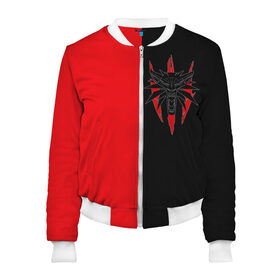 Женский бомбер 3D с принтом ВЕДЬМАК в городе Новоалтайск, 100% полиэстер | застегивается на молнию, по бокам два кармана без застежек, мягкие манжеты, по низу бомбера и на воротнике — эластичная резинка | cavil | cavill | gwent | henry | the witcher | witcher | ведьмак | витчер | волк | гвент | генри | геральд | геральт | кавил | кавилл | ривия | хенри