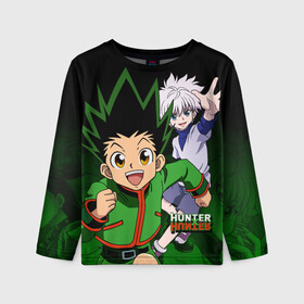 Детский лонгслив 3D с принтом Hunter x Hunter в городе Новоалтайск, 100% полиэстер | длинные рукава, круглый вырез горловины, полуприлегающий силуэт
 | anime | hunter x hunter | аниме | гон фрикс | манга | охотник х охотник | хантер хантер | хантеры