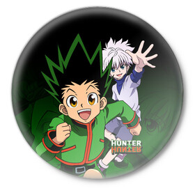 Значок с принтом Hunter x Hunter в городе Новоалтайск,  металл | круглая форма, металлическая застежка в виде булавки | anime | hunter x hunter | аниме | гон фрикс | манга | охотник х охотник | хантер хантер | хантеры